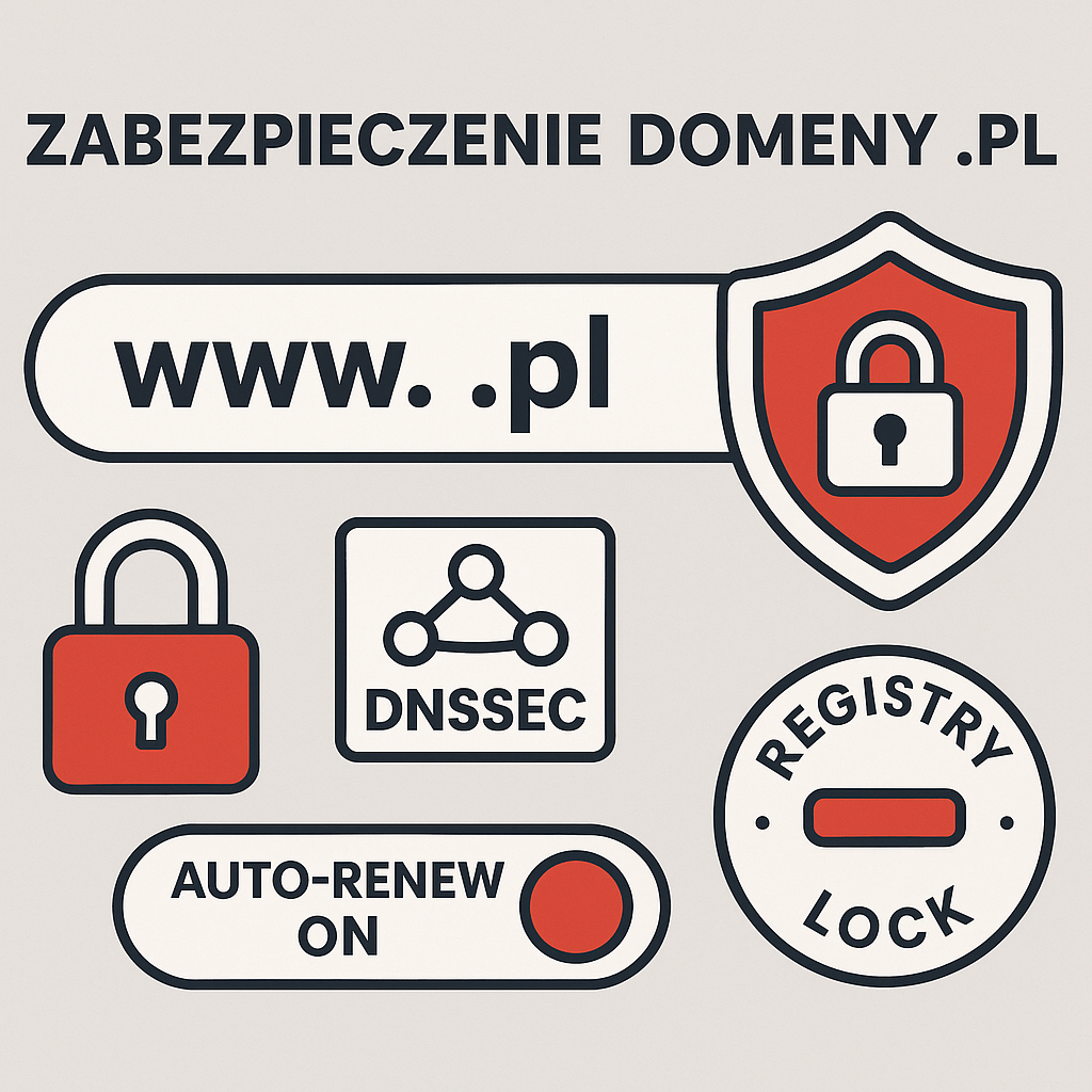 Zabezpieczenie domeny .pl – ikony DNSSEC, automatyczne odnawianie i Registry Lock.