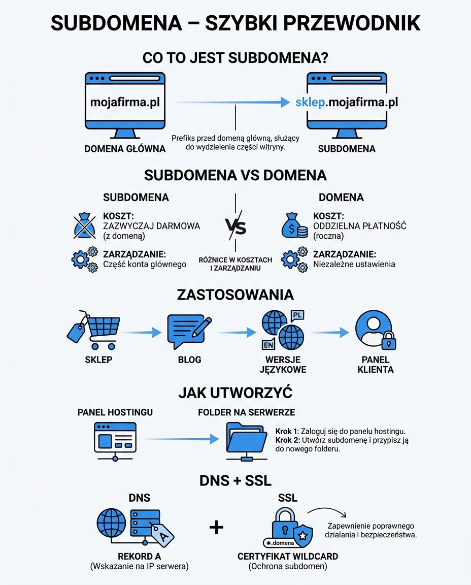 Infografika o subdomenach
