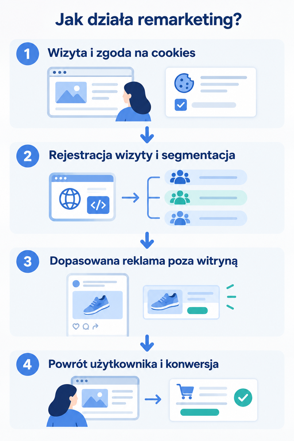 Schemat działania remarketingu krok po kroku